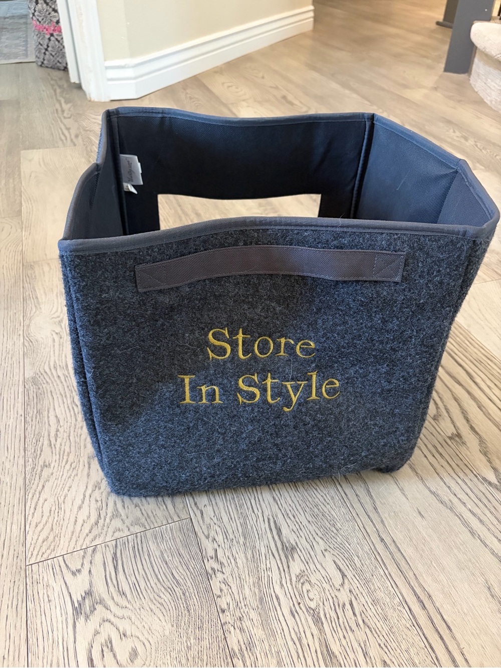 Thirty-One Gifts Store In Style Gray Felt Storage Bin - Home Organization